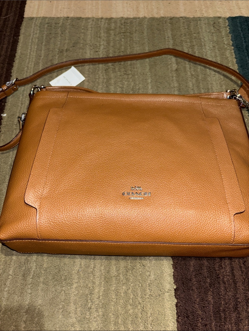 Coach Tan Pebbled Leather Shoulder Bag